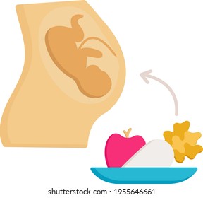 Nutrient intake Concept, Dietary planning Vector color Icon Design, In Vitro Fertilization Symbol on White Background, Pregnancy and obstetrician Sign, test tube baby procedure stock illustration