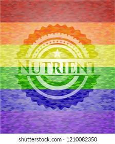 Nutrient on mosaic background with the colors of the LGBT flag