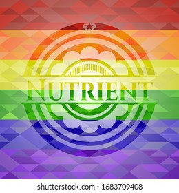 Nutrient on mosaic background with the colors of the LGBT flag