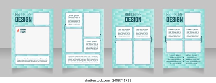 Nutrient supplement blank brochure design. Template set with copy space for text. Premade corporate reports collection. Editable 4 paper pages