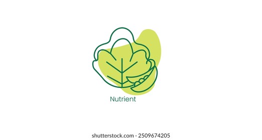 Nährstoff-Vektorsymbol, das essenzielle Komponenten für die Gesundheit symbolisiert