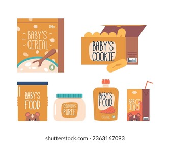 Nutrient-rich Baby Nutrition Packs. Cookies, Puree, Juice or Cereals, Wholesome Blend Of Vitamins, And Minerals