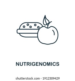 Nutrigenomics icon. Simple illustration from biohacking collection. Creative Nutrigenomics icon for web design, templates, infographics