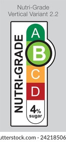 Nutrigrade Grading System Food Sugar Level Beverages Mark Label Vertical Variant 2 B