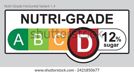 Nutrigrade Grading System Food Sugar Level Beverages Mark Label Horizontal Variant 1 D