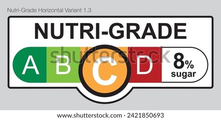 Nutrigrade Grading System Food Sugar Level Beverages Mark Label Horizontal Variant 1 C