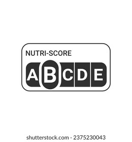 Nutri-Score icons, Nutrition label. Packaging Symbols