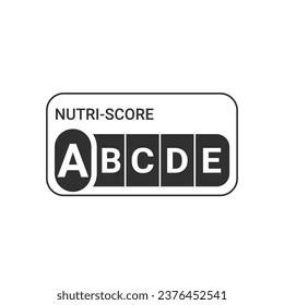 Nutri-Score icons, Nutrition label. Packaging Symbols