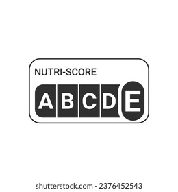 Nutri-Score icons, Nutrition label. Packaging Symbols