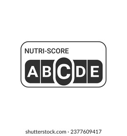 Nutri-Score icons, Nutrition label. Packaging Symbols