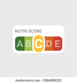 Nutri-Score icons, Nutrition label. Packaging Symbols
