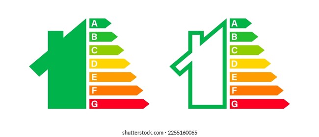 Nutri-score icons set. Isolatad Nutriscore stickers for packaging on white background. Food rating system signs : A, B, C, D, E. Vector illustration. EPS 10