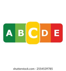 Nutri-Score label isolated on white background. C score. Vector