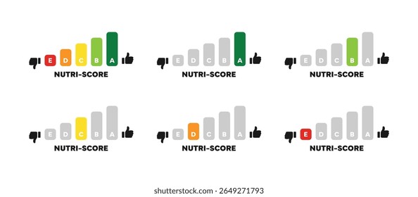 Rótulos de pontuação nutri. Rótulos nutricionais dos alimentos