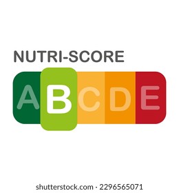 Nutri-Score official label. B score. Vector illustration.