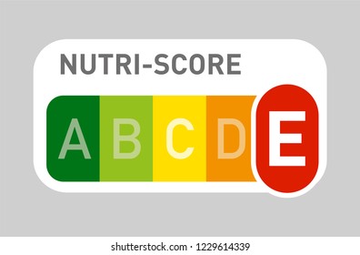 Nutri-Score official label. E score.