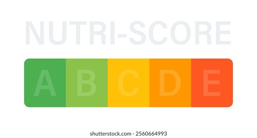 Nutri-score official label system on white background. Vector flat illustration