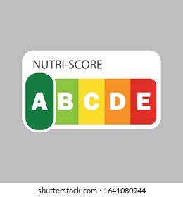 Nutri-Score system. Color scale ranging from green to red (from A to E)