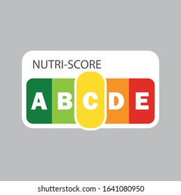 Nutri-Score system. Color scale ranging from green to red (from A to E)