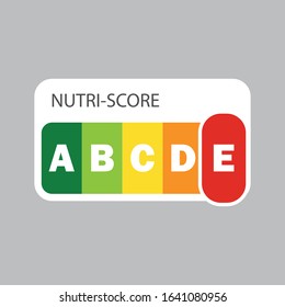 Nutri-Score system. Color scale ranging from green to red (from A to E)