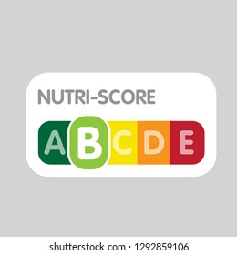 Nutri-Score system in France. Sign health care for packaging