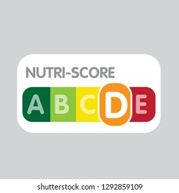 Nutri-Score system in France. Sign health care for packaging