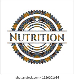 Nutrition arabesque badge. arabic decoration.