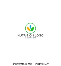 nutrition brand logo design vector