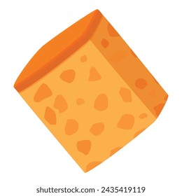 Nutrition bread croutons icon cartoon vector. Salt cubes. Crispy dietary