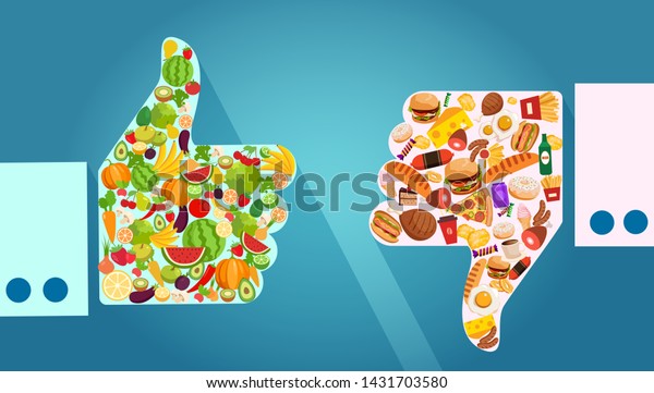 Nutrition Choice Recommendations Concept Vector Vegetables Stock Vector ...