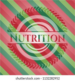 Nutrition christmas emblem background.
