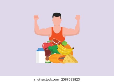 Nutrition concept. Colored flat vector illustration isolated
