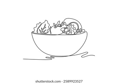 Nutrition concept. Single line draw design vector graphic illustration.