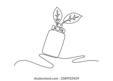 Nutrition concept. Single line draw design vector graphic illustration.