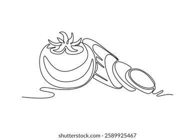 Nutrition concept. Single line draw design vector graphic illustration.