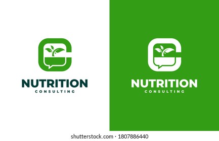 Nutrition Consulting logo designs concept vector, Food Talk logo designs template, icon symbol