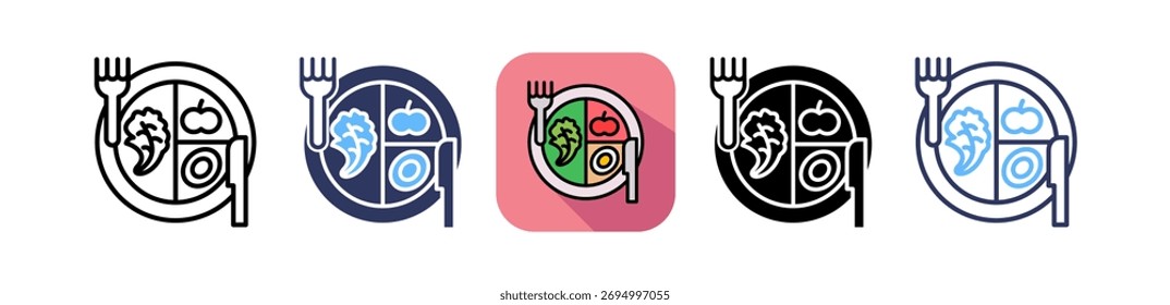 Ilustração De Múltiplos Vetores De Ícones De Nutrição E Dieta