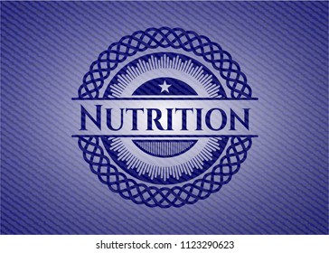 Nutrition emblem with jean texture