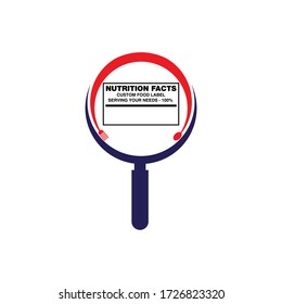 Nutrition Fact Food Label Search Logo Template