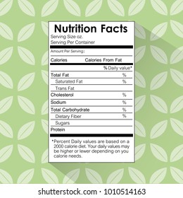 nutrition facts food label floral background