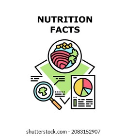 Nutrition facts Ingridient value. Food label. Package info. Pack data information nutrition facts. vector concept color illustration