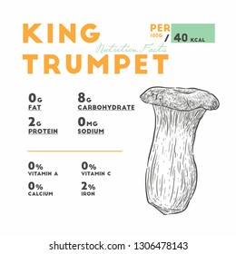 Nutrition facts of King Trumpet Vector Illustration - Vector