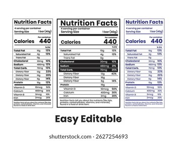 Fatos nutricionais, nutrição, rótulo nutricional, rótulo de fatos e rótulo do suplemento