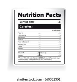 Nutrition Facts label vector