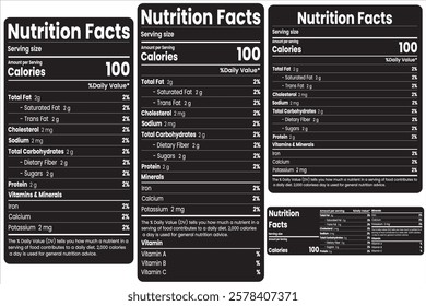 nutrition facts, nutrition facts label, nutrition label, nutrition, vector, resizable, editable