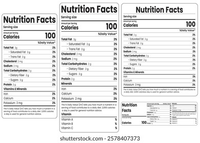 nutrition facts, nutrition facts label, nutrition label, nutrition, vector, resizable, editable