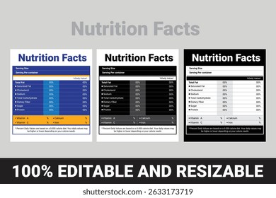Nutrition Facts Label Vector Template 