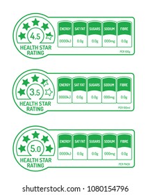 Nutrition Facts Labels With Health Star Rating