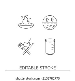 Nutrition Facts Line Icons Set. Vitamins And Minerals Supplements.Healthy Concepts.Isolated Vector Illustrations. Editable Stroke