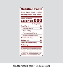 Nutrition Facts Table Design for Packaging